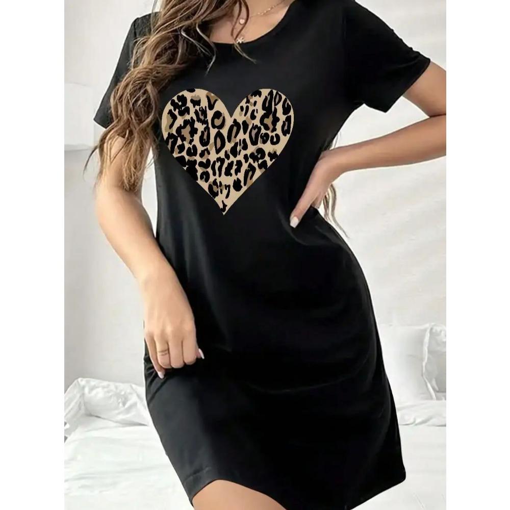Women's Dress Women's Nightgowns Women's Short-Sleeved Pajamas Homewear Home Sexy Dress Casual Nightie Homewear
