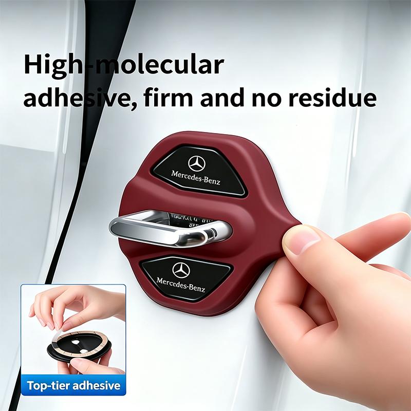 4Pcs Car Door Lock Buckle Protective Covers Shock Absorber Pad For Mercedes Benz AMG A B C E G CLA GLA W211 W214 W205 W168 W201 BGHKM1