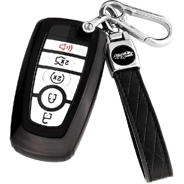 For Ford Key Fob Cover With Keychain,Key Fob Cover Case Shell For Ford Explorer Fusion Escape Edge Expedition F150 F250 F350 F450 F550 Maverick