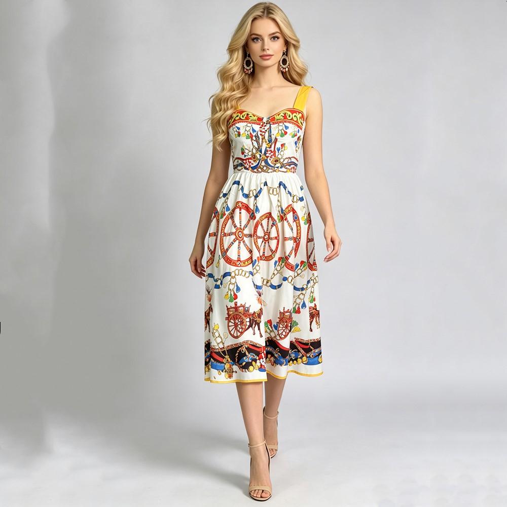 Senza maniche con spalline taglia forte Vintage floreale Nuovi Arrivi Vestiti Per Donne Casual Lunghi Estivi da Festa