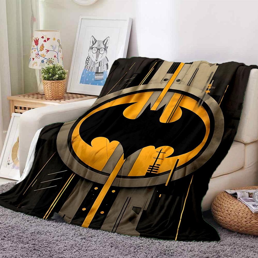 

1 шт. Фланелевое одеяло Бэтмен - Легкое, мягкое, теплое, для всех сезонов, с HD-печатью, для дивана, кровати, путешествий, кемпинга 167 130cmx150cm