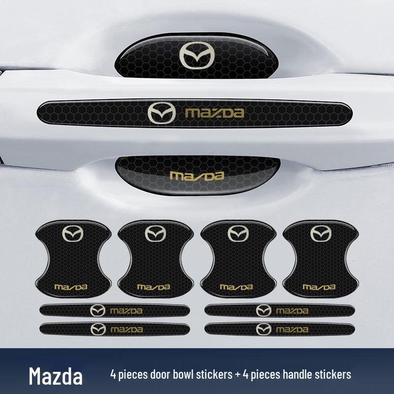 Black Reflective Rhombus Car Door Handle Protector: Anti-collision, Anti-scratch, Wear-resistant Sticker