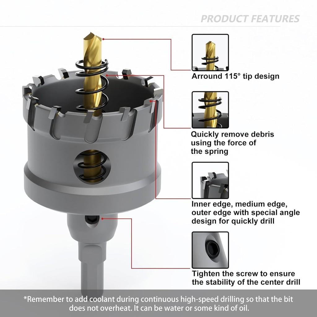 Professional Hard Metal Hole Opener Tool Set Upgrade Heavy Duty Carbide TCT Carbide Hole Saw Kit
