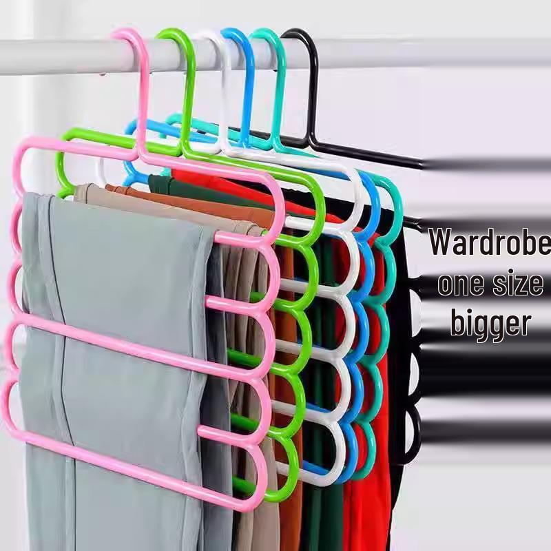 

Multi-layer Non-slip Pants and Scarf Hanger for Home and Dorm Use Closed Loop Hanger - Random Color - 1 Piece