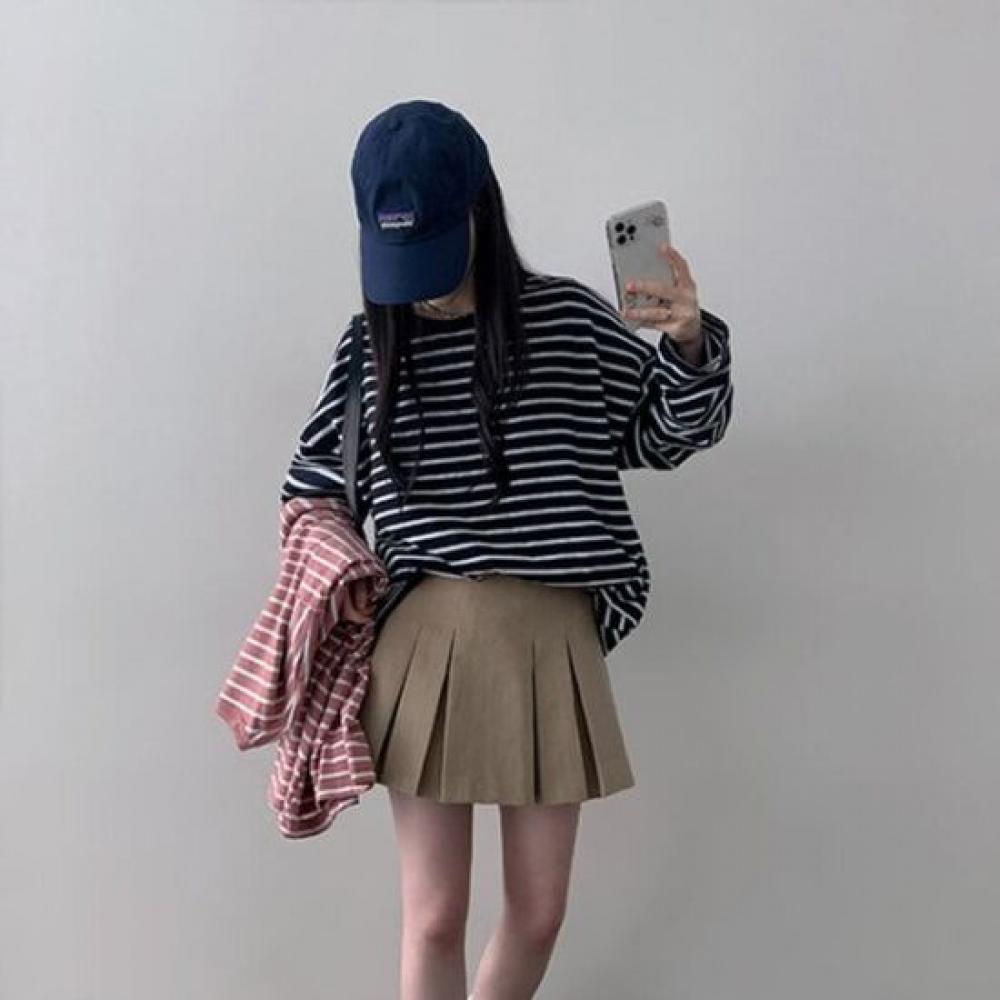 The Pink Loose FiT STripe Long Sleeve Romper T shirT