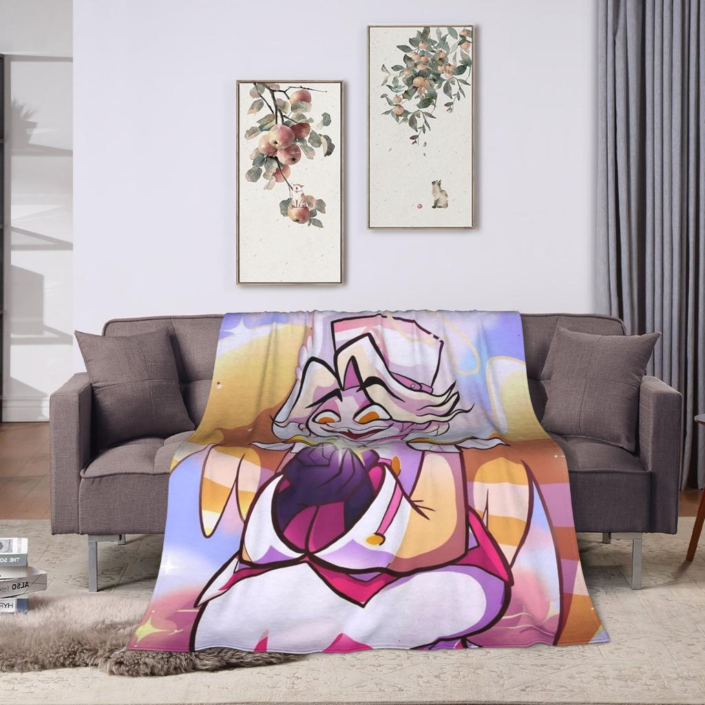 Hazbins Hotels Cartoon Blanket Fleece Textile Decor Breathable Ultra-Soft Throw Blanket for Home Travel Bedspreads