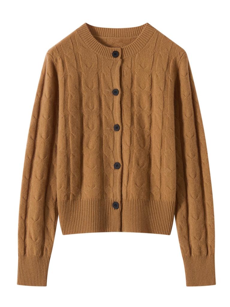 Women's Trendy 100% Wool Cardigan Coat - Large Button, Soft Fluffy, Solid Color, Loose Open-Front Sweater Outerwear for 2025