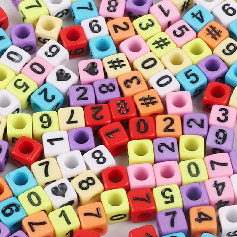 Handmade Bracelet Beads Acrylic Numbers English Letters Beads Handmade DIY Sets of Children's Beads Jewelry Accessories Loose Beads Square Beads