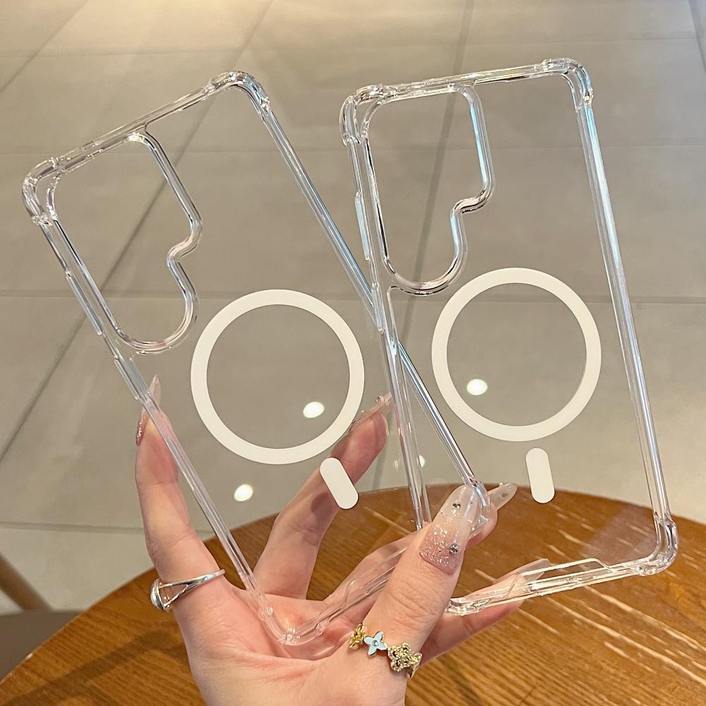 Crystal Clear Magnetic For Magsfe Case For Samsung S25 Ultra S26 Edge S24 FE S23 A56 A55 A54 A35 A36 A26 A25 A17 A16 A07 Cover