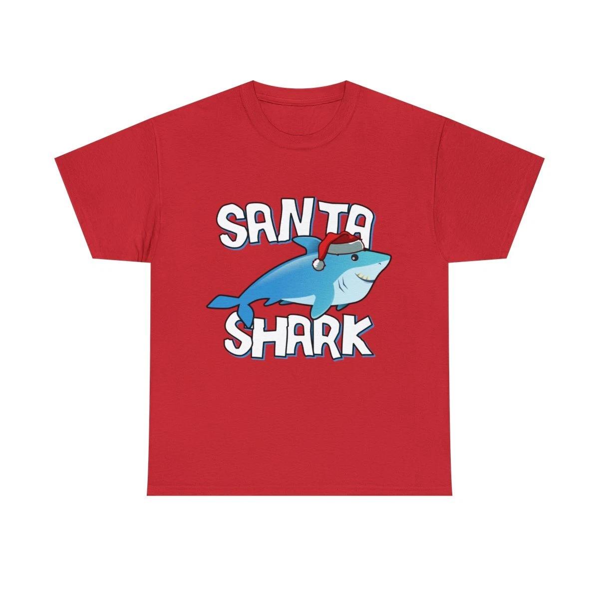 Santa Shark Graphic Tee Shirt L