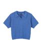 OUTDOOR PRODUCTS W Open Collar Crop Knit (Blue)
