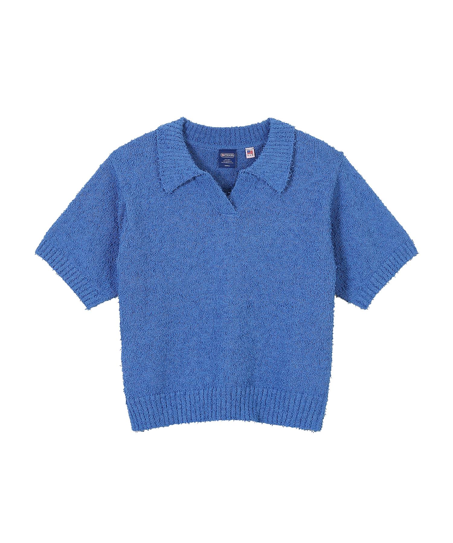 Outdoor Products W Open Collar Crop Knit (Blue) Blue/S