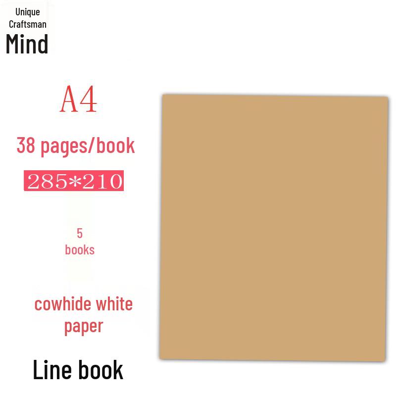 Slim Kraft Paper Notebooks - A4/A5 Lined & Blank, B5 Grid, for Students