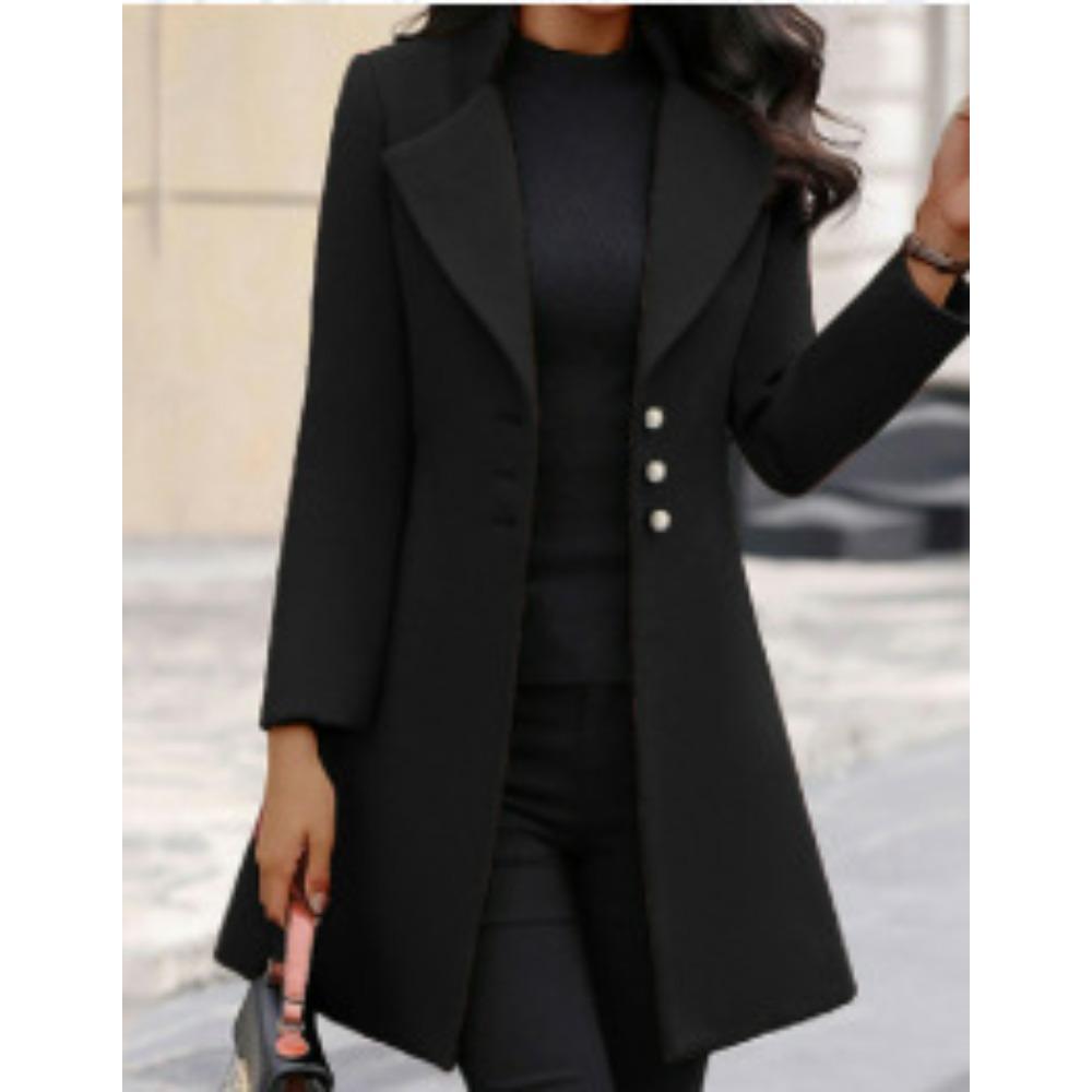 Stand Collar Trench Women Coat Windbreaker Fitted Clothes Femme Loose Cloak Woolen Single-breasted Coat Outwear