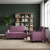 Storage Sofa Set 2 Pcs Purple Polyester