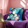 Kawaii Singer Miku-S Pillow Case Square Double-Sided Sofa Cushion Cover Bedroom Bedside Pillow