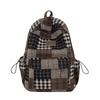 Women's Retro Plaid Backpack Student Schoolbag