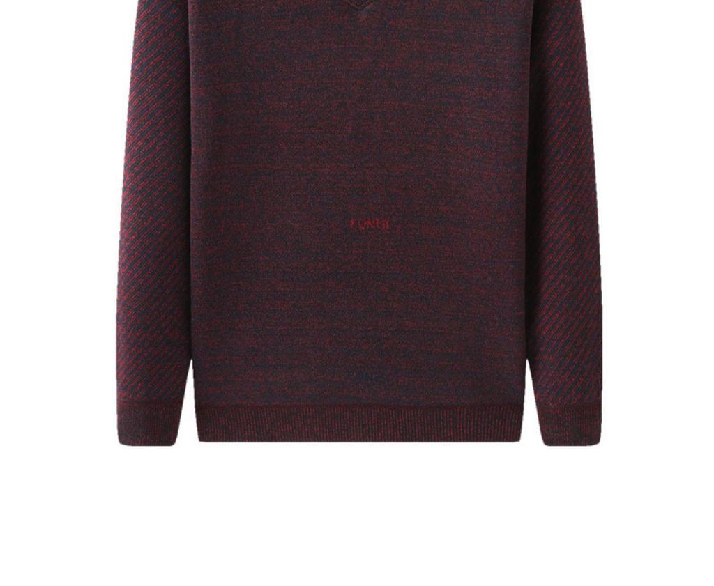 Middle-aged & Elderly Men's Thickened Velvet Knit Sweater Faux Two-Piece