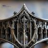 Retro Church Band Vintage Gothic Ring for Men, Hollow Engraved Architecture Statement Metal Finger Band, Dark Style Punk Jewelry Daily Wear Parties