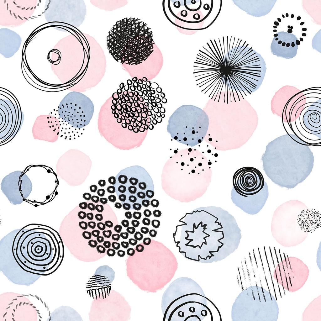 CHIHUT Removable Wallpaper Wall Dot Geometric Scandinavian Suitable for Sliding Interior Living TV Decorative Sheet Sticker, Decal, 44.5x600cm,