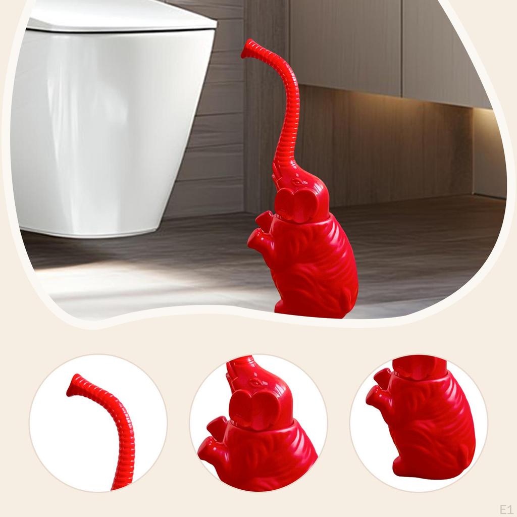 Elephant Shape Toilet Brush with Holder Long Handle Accessories Bathroom Cleaning Tool