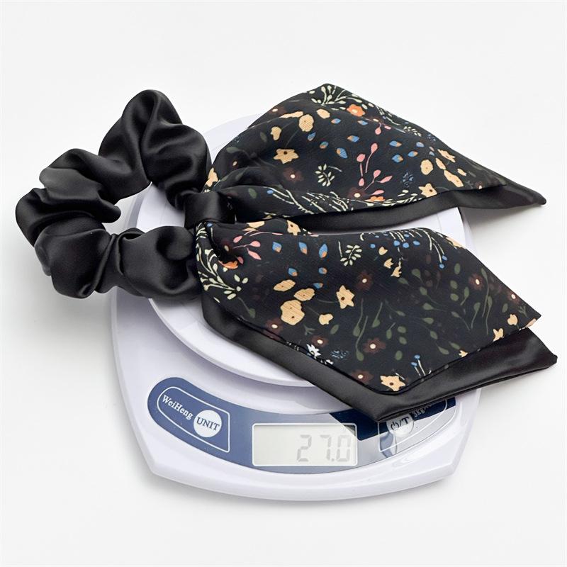New Style Bow-shaped Hairband for Large Intestine. Women's Double-layer Satin Fabric Ponytail Hairband with Half-twisted Hairstyle Accessory.