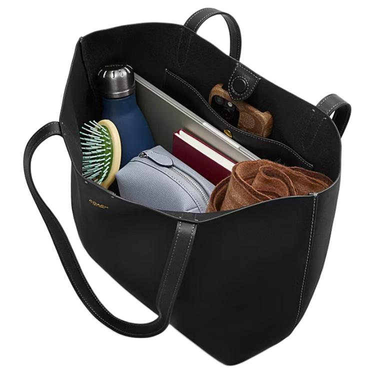 Coach Manhattan 37 Logo Magnetic Closure Tote Bag Women tote Black CAM02-B4BK