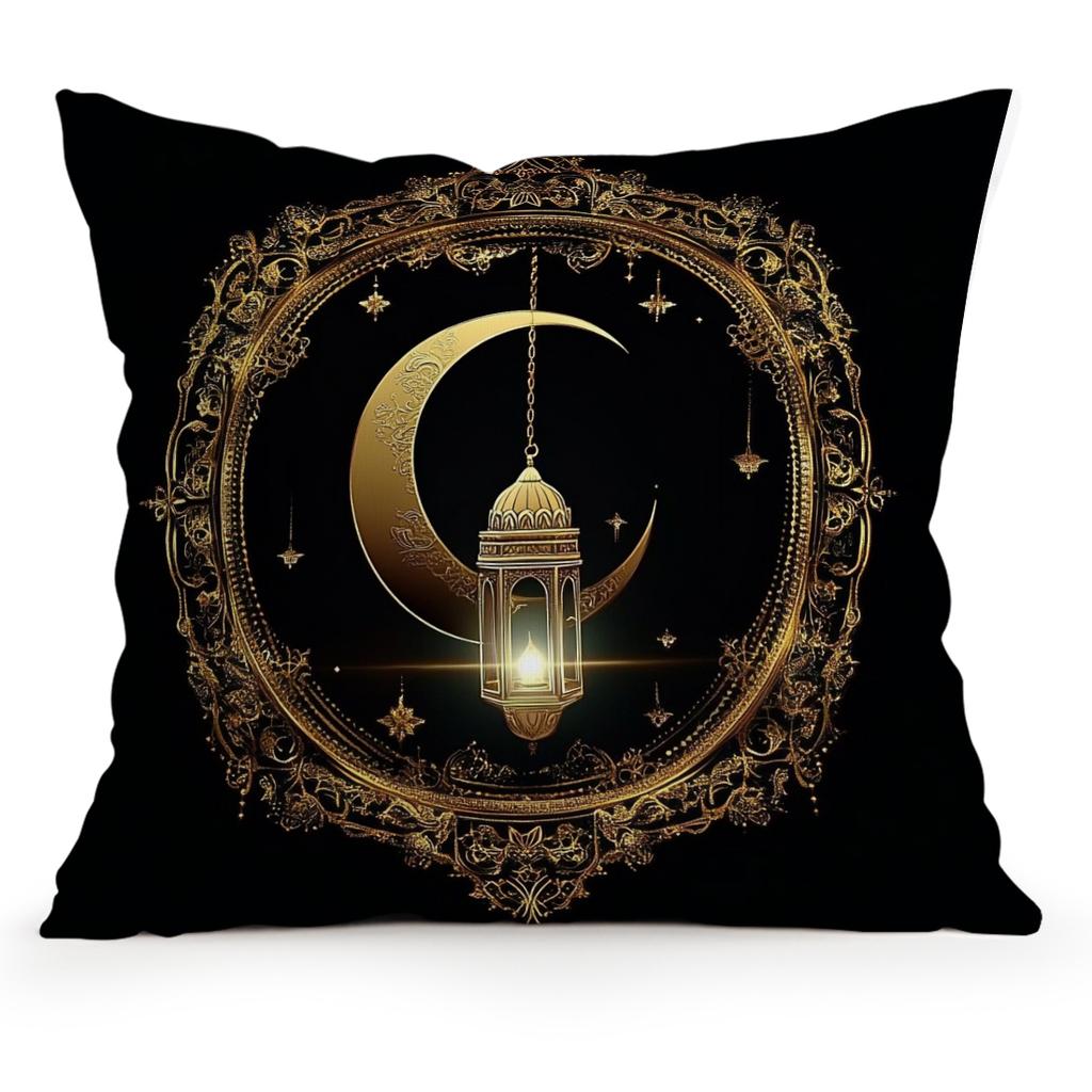 ramadan golden lantern moon Cushions Pillowcase Polyester Cushion Cover Throw Pillow Pillowcover Home Car Sofa Decor