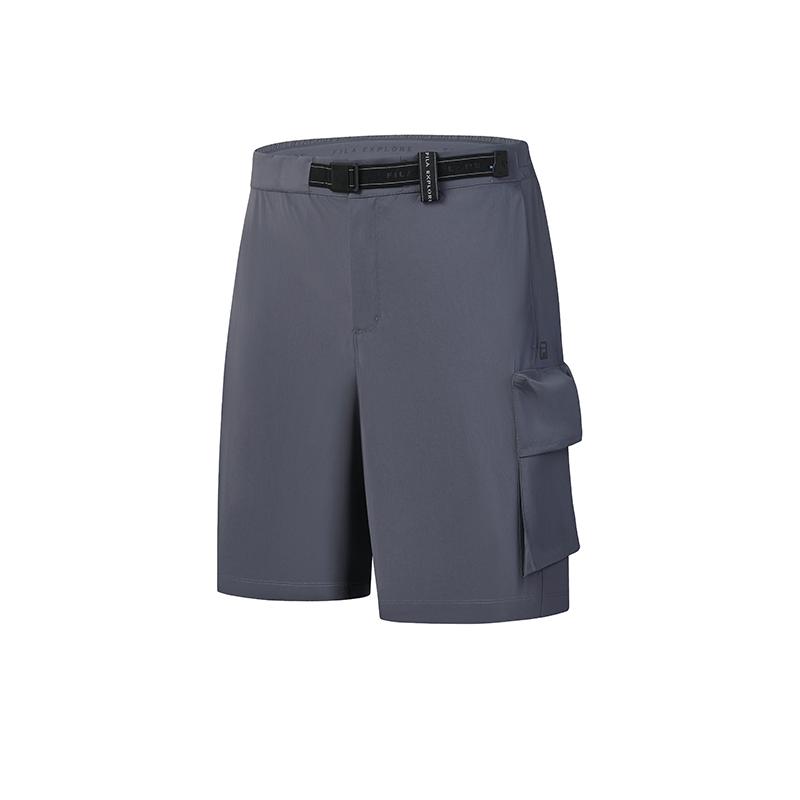 FILA Explore Classic Outdoor Casual Sports Versatile Comfortable Loose Woven Cargo Shorts Men shorts Dark-Gray A11M627803FDY L