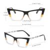 Women Luxury Designer Color Stitching Eyeglasses for Ladies Polygon Cat Eye Anti Blue Light Blocking Glasses Frame Optical Frame