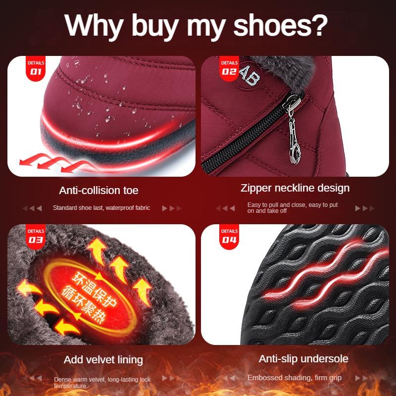 Same style wool lined snow boots for men and women winter warm waterproof anti slip ankle boots, warm outdoor short boots