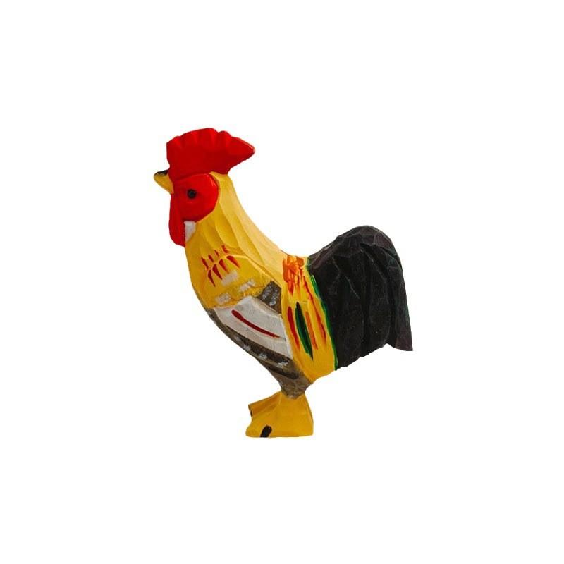 Wooden Rooster Sculpture Handcrafted Car Desk Home Decor Gift For Birthday