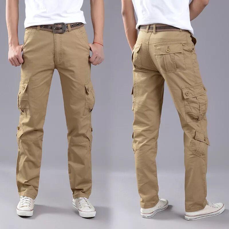 4-Color Autumn And Winter New Men'S Tough Casual Pants With Multiple Pockets, Work Pants, Outdoor Loose Straight Leg Pants