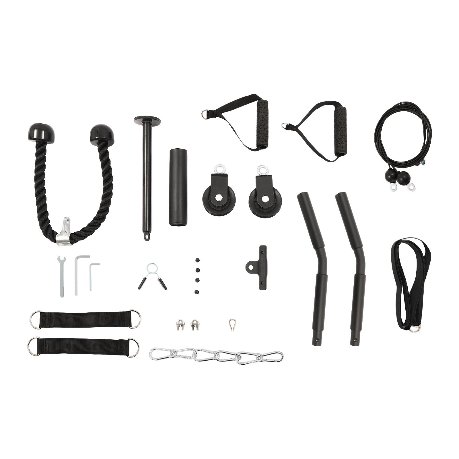 

Pulley System Gym Cable Weight Pulley System LAT Pulldown Biceps Workout Home Gym Equipment for Shoulder Strength Training чёрный