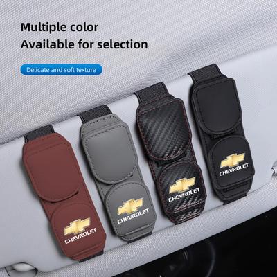 Leather Car Sun Visor Sunglasses Clip Eyeglasses Holder Auto Interior For Matiz Onix Camaro Cobalt Beat Groove Equino