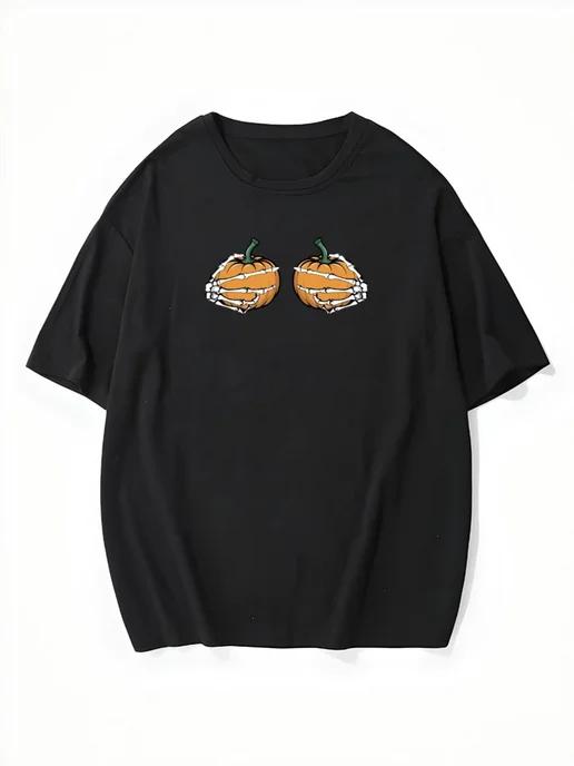 Oversized T-shirt with a Halloween print S