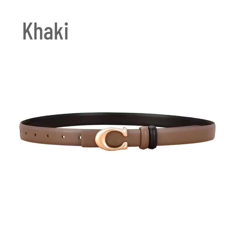 Damen 2,5 cm breiter C-Schnallen Ledergürtel - Vielseitiges Taillen-formendes Accessoire für Kleider und Jeans