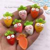 12pcs Colorful Cartoon Cute Big Eyes Carrots Figurine Flatback Stone DIY Christmas Jewelry Applique Home Decor Crafts Accessorie