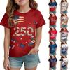 Kids Independence Day Print Round Neck Short Sleeve Casual T-shirt