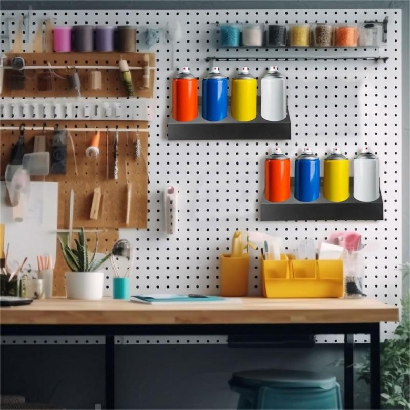Professionelles Wandmontage-Lagerregal 4 Kapazität Sprühdosenhalter Metall-Sprühflaschenständer für Garage und Arbeitsbereiche