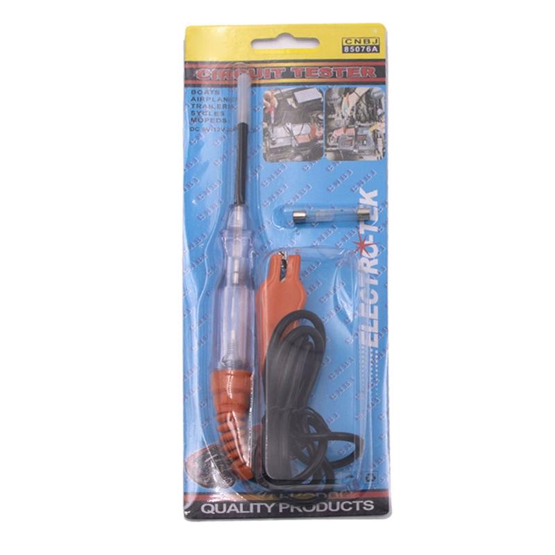 

Автомобільна тестова ручка Пластикова 6-12-24 В Автомобільна ручка для тестування електричної напруги Світло Лампа Тестер Детектор Зонд Напруга помаранчевий