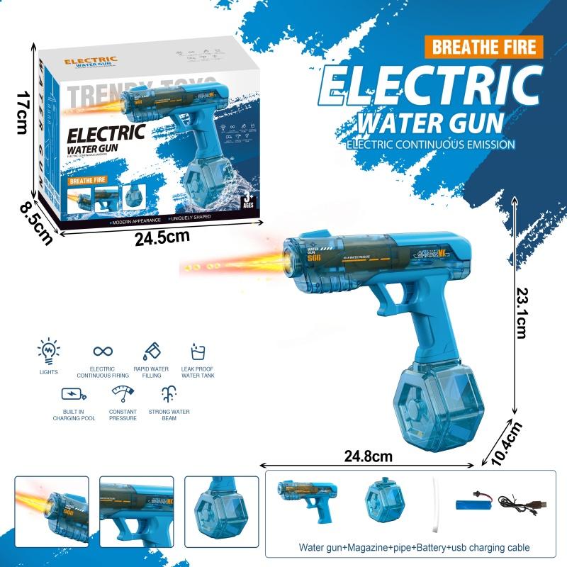 

Летний уличный электрический водяной пистолет со светодиодной подсветкой, перезаряжаемый от аккумулятора, автоматический водяной пистолет-распылитель для детей, игрушки для детей