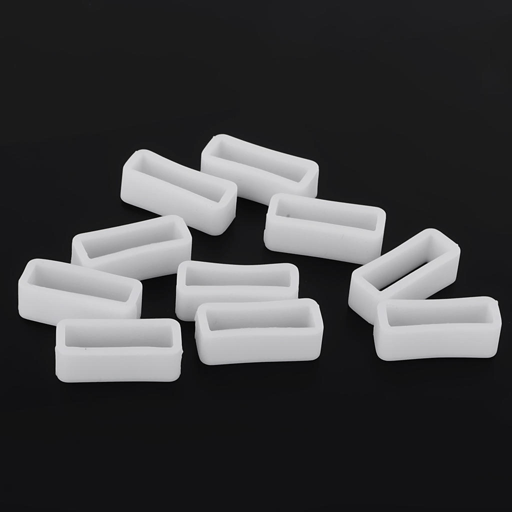 Buy 8mm Width White Silicone Watch Strap Band Keeper Holder Retainer