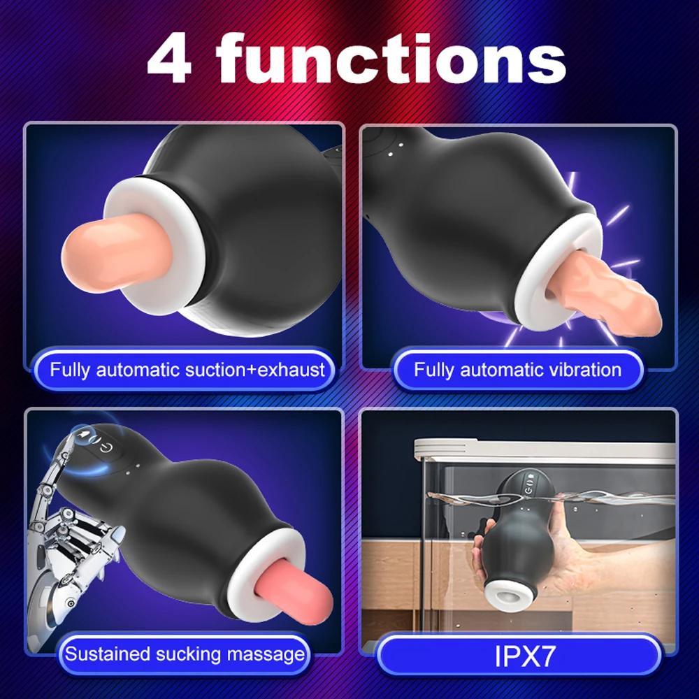 Masturbator For Men Automatic Sucking Male Machine Oral Penis Vibrator Sex Toy For Men Masturbation Cup Silicone Blowjob Machine