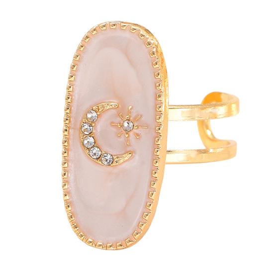 Ring Oval Design Adjustable Opening Enamel Process Women Ring Multi-Symbol Design Hearts D