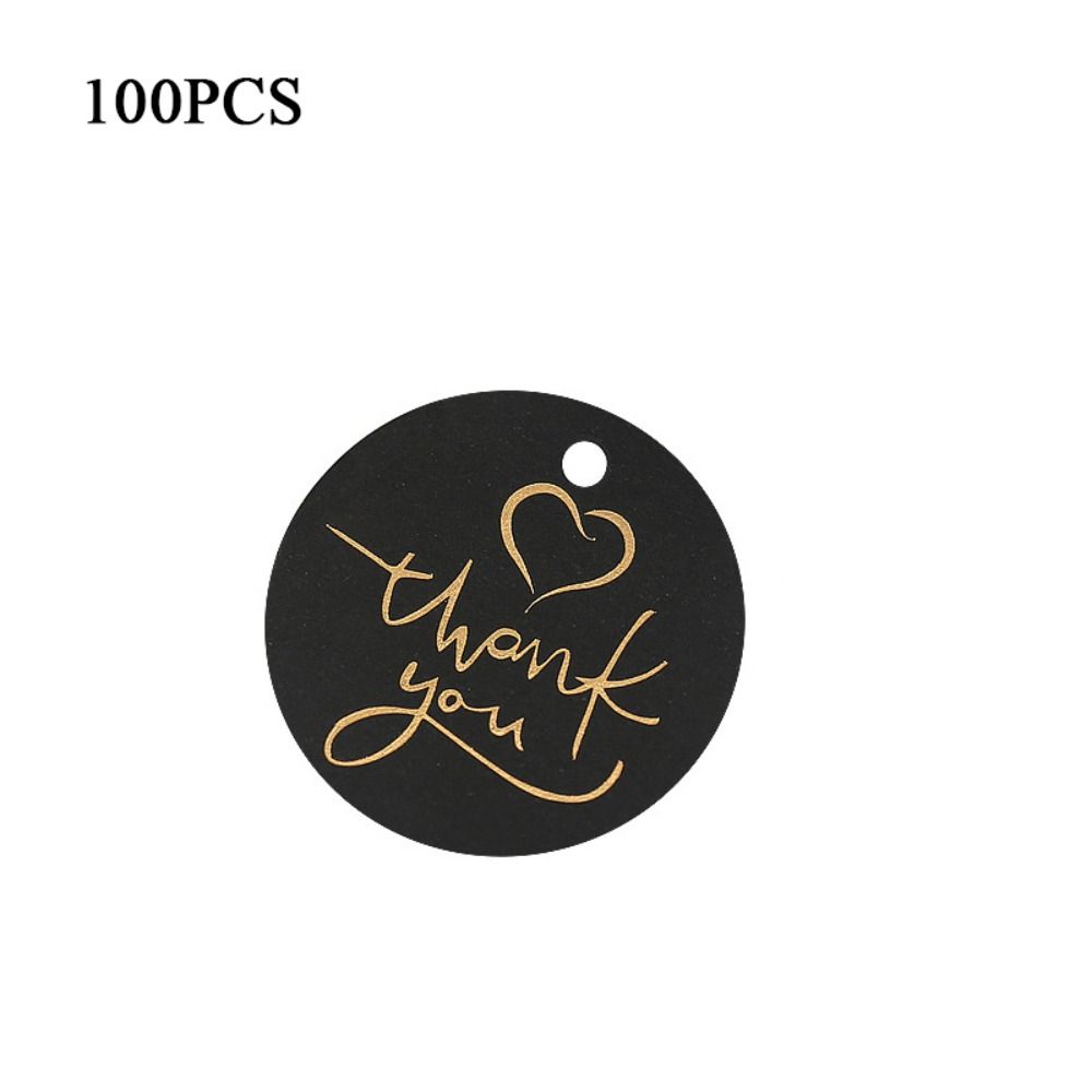 

100Pcs Gold Foil White Hang Black Thank You Tag Lables Gift Decoration Thank You Card чёрный