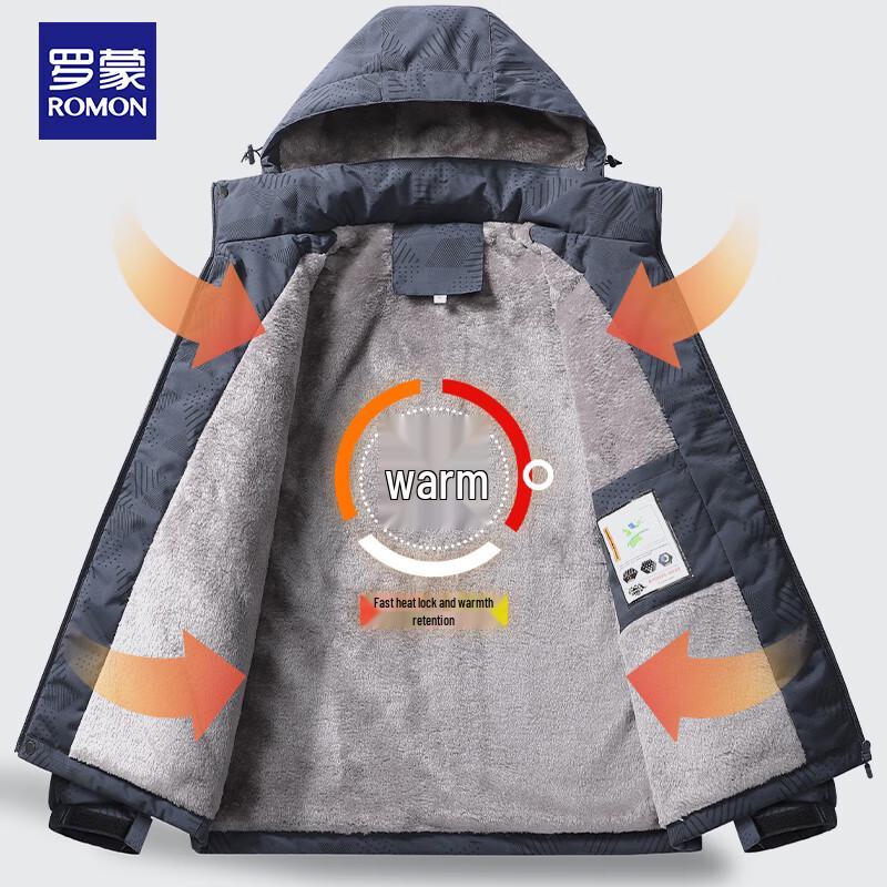 ROMON Men's Warm Fleece-Lined Winter Jacket
