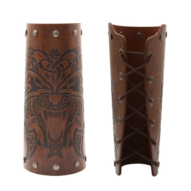 Adjustable Knight Wrist Guard Halloween Cosplay Warrior Wrist Bracer for Men