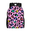 Leopard Print Bookbag Back To School Season Pink Rainbow Leopard Print Pattern High Street Backpack