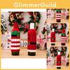 Cozy Knit Red Wine Bottle Sleeve With Striped Elf Design For Christmas Celebration